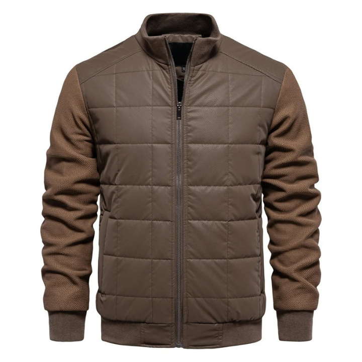 Chaqueta bomber acolchada para hombre con cuello alto y cierre con cremallera – Abrigo de invierno estilo plumón