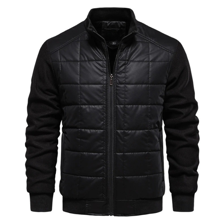 Chaqueta bomber acolchada para hombre con cuello alto y cierre con cremallera – Abrigo de invierno estilo plumón