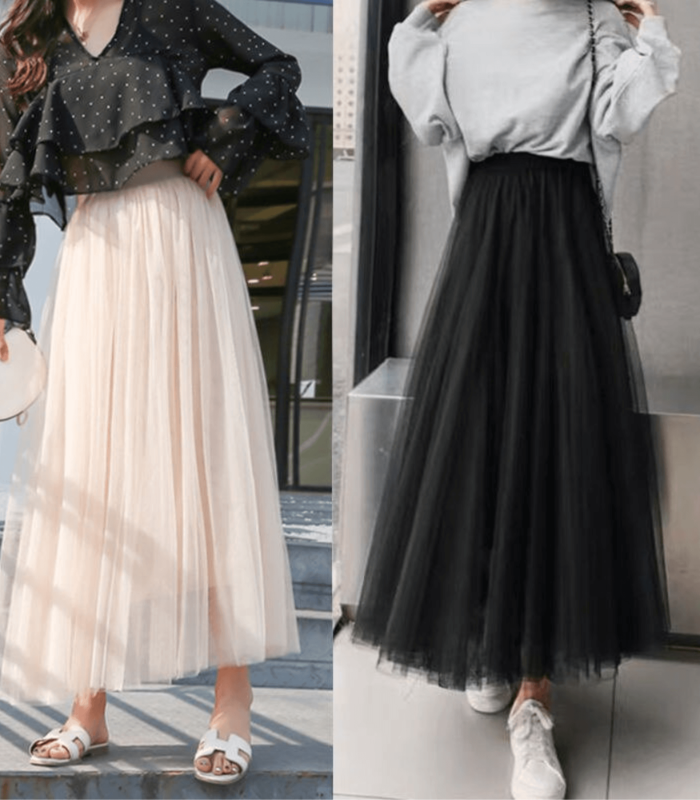 Gonna Lunga con Vita Alta per Donna - Elegante e Versatile per Ogni Occasione