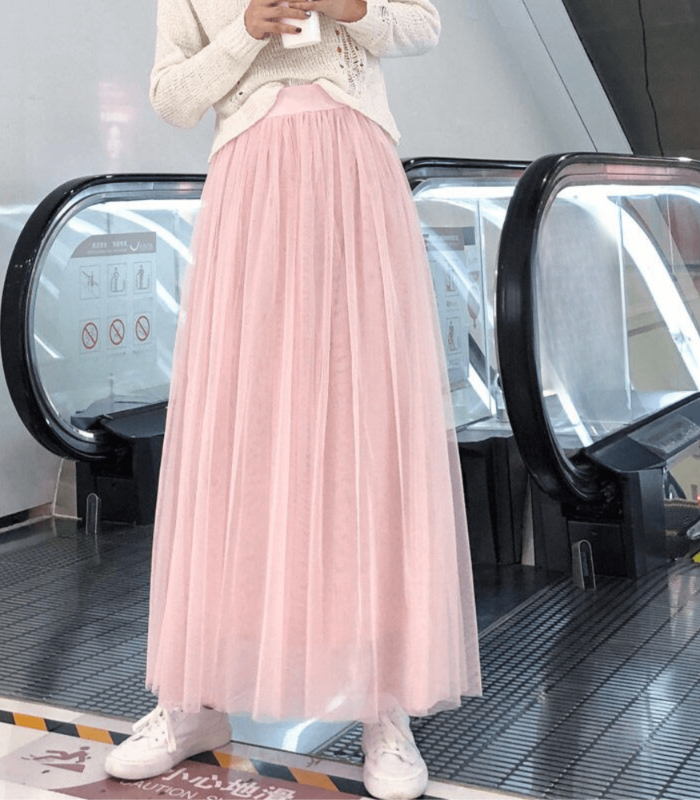 Gonna Lunga con Vita Alta per Donna - Elegante e Versatile per Ogni Occasione