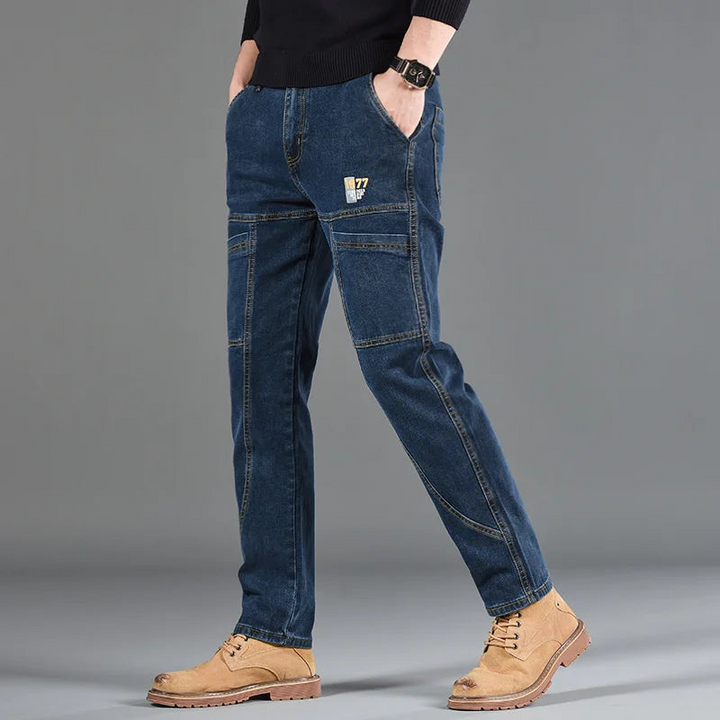 Jeans Urban Vintage für Herren mit verstellbarem Gürtel und 4-Wege-Stretch