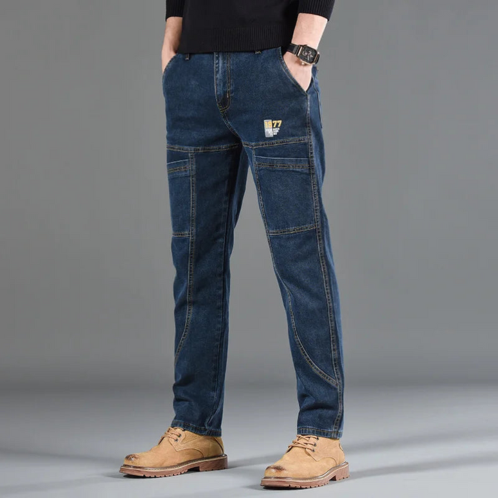 Jeans Urban Vintage für Herren mit verstellbarem Gürtel und 4-Wege-Stretch