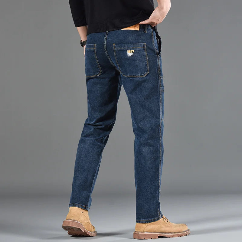 Jeans Urban Vintage für Herren mit verstellbarem Gürtel und 4-Wege-Stretch