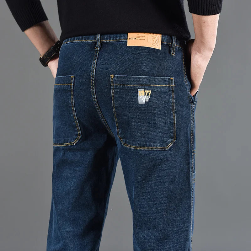 Jeans Urban Vintage für Herren mit verstellbarem Gürtel und 4-Wege-Stretch