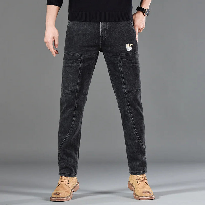 Jeans Urban Vintage für Herren mit verstellbarem Gürtel und 4-Wege-Stretch