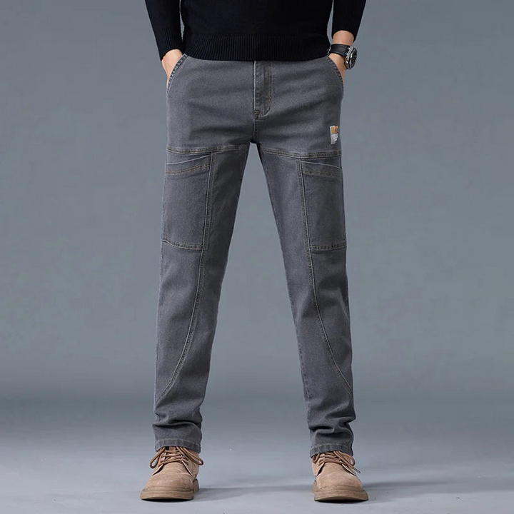 Jeans Urban Vintage für Herren mit verstellbarem Gürtel und 4-Wege-Stretch