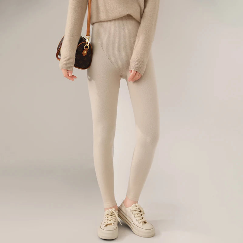 Leggings Donna in Cashmere Morbidi e Aderenti Alta Vita per Comfort e Stile 7