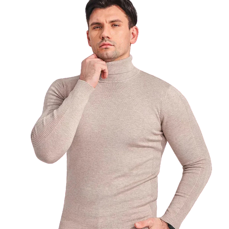 Maglia Uomo Slim Fit Dolcevita a Maniche Lunghe per Autunno/Inverno 4