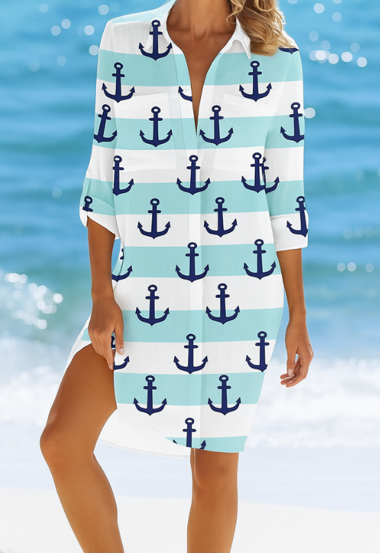 Damen Sommer T-Shirt mit floralen und maritimen Motiven