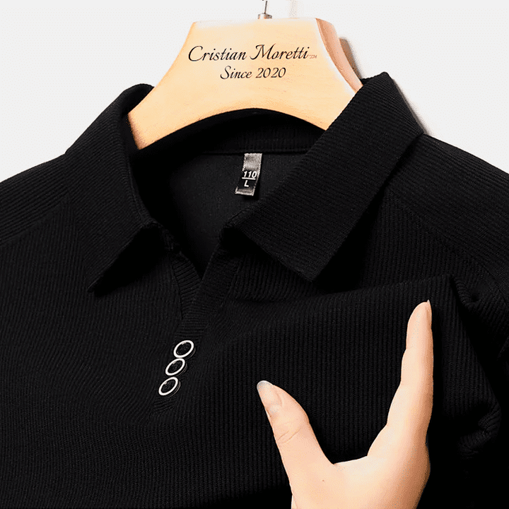 Maglietta Uomo a Maniche Lunghe Elegante con Bottoni in Metallo e Design a Nido d'Ape 6
