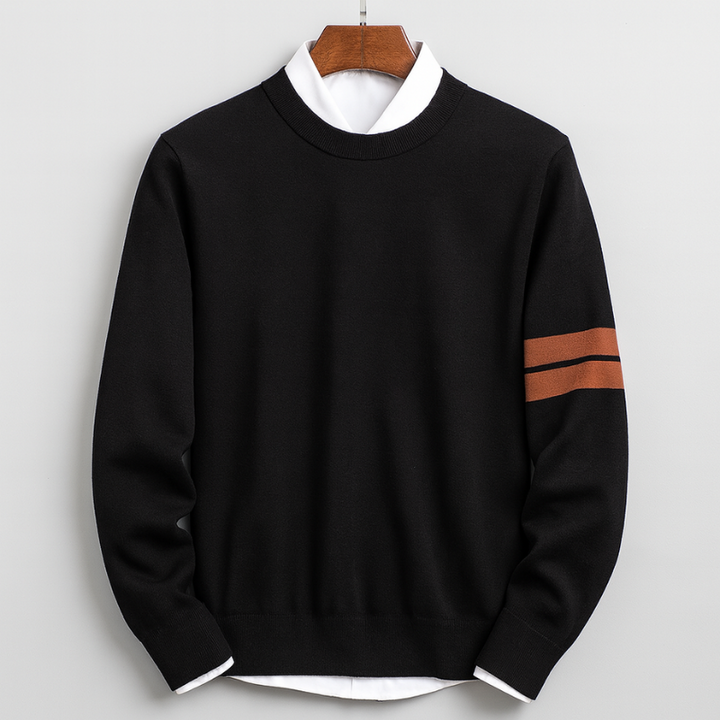Klassischer Herrenstreifenpullover – Eleganter Herbst-/Winterpullover