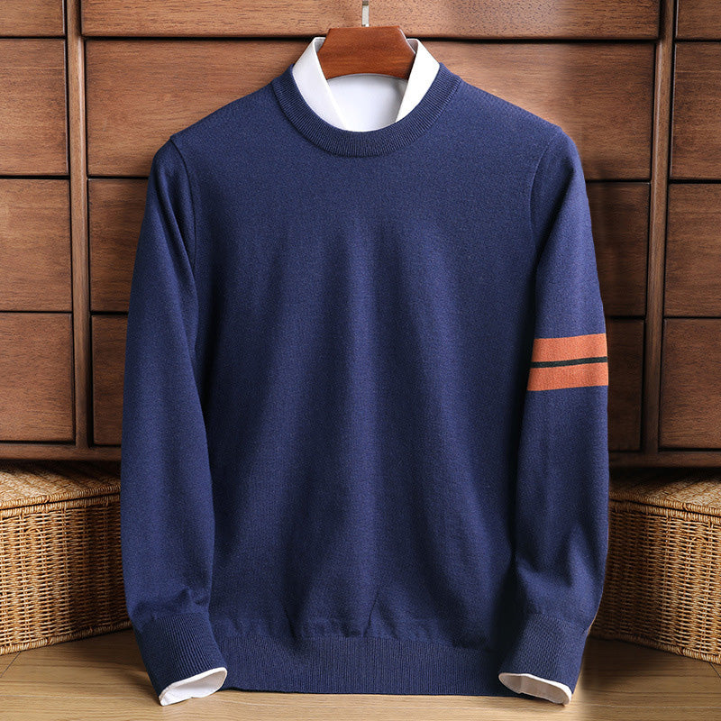 Klassischer Herrenstreifenpullover – Eleganter Herbst-/Winterpullover