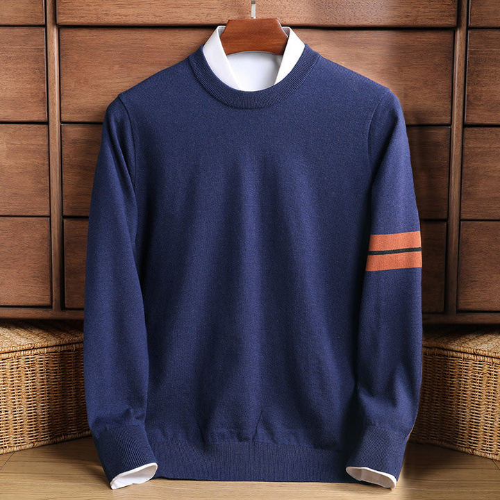 Klassischer Herrenstreifenpullover – Eleganter Herbst-/Winterpullover