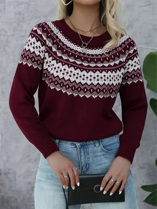 Klassischer Damenpullover aus vielseitigem Strick für lässige Ausflüge und gesellschaftliche Veranstaltungen