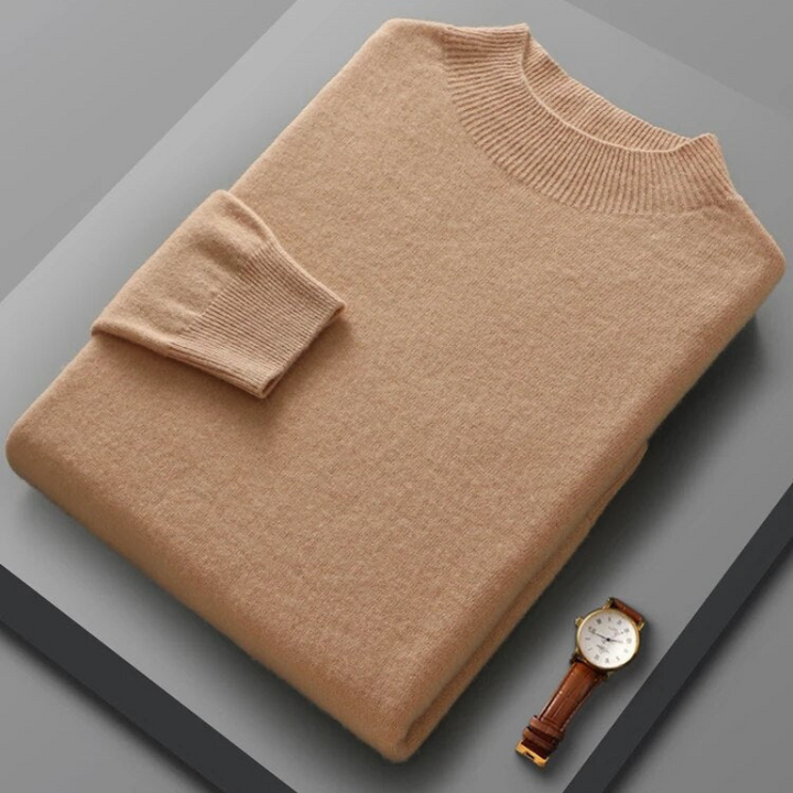 Eleganter Herrenpullover aus Wolle mit langen Ärmeln