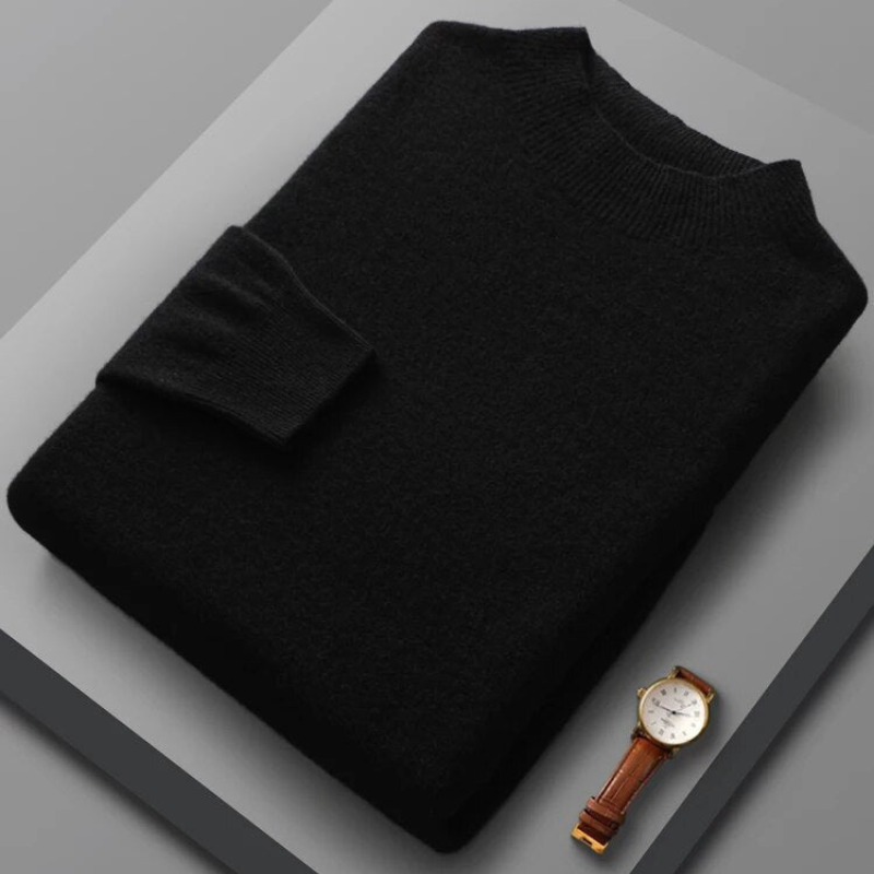 Eleganter Herrenpullover aus Wolle mit langen Ärmeln