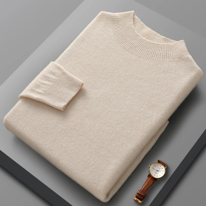 Eleganter Herrenpullover aus Wolle mit langen Ärmeln
