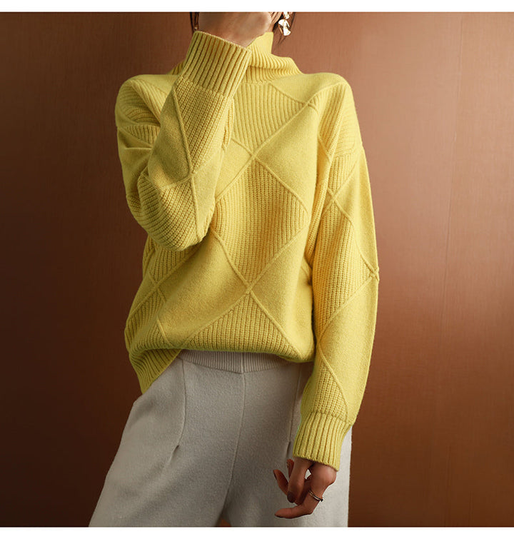 Eleganter Rollkragenpullover für Damen, umhüllend für einen lässigen und anspruchsvollen Stil