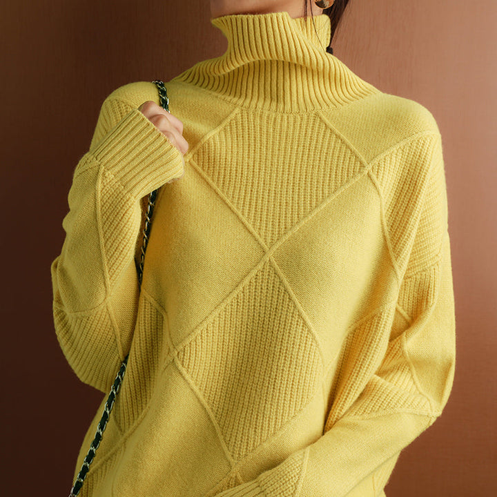 Eleganter Rollkragenpullover für Damen, umhüllend für einen lässigen und anspruchsvollen Stil