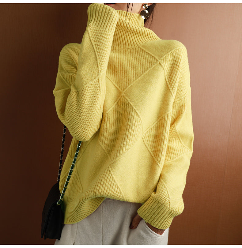 Eleganter Rollkragenpullover für Damen, umhüllend für einen lässigen und anspruchsvollen Stil