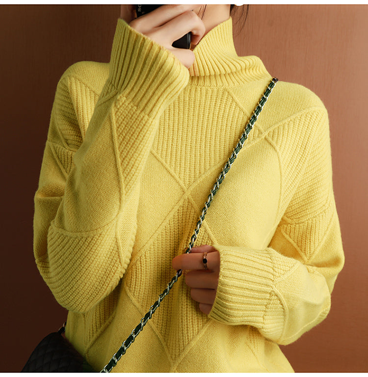 Eleganter Rollkragenpullover für Damen, umhüllend für einen lässigen und anspruchsvollen Stil