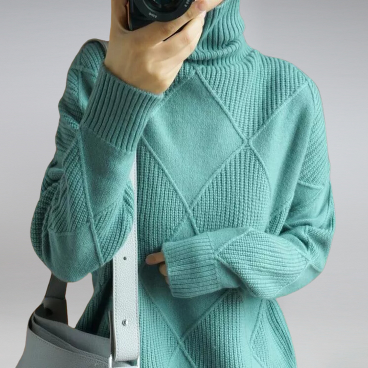 Eleganter Rollkragenpullover für Damen, umhüllend für einen lässigen und anspruchsvollen Stil