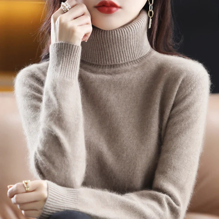 Maglione Donna Dolcevita Elegante con Collo Alto per Autunno/Inverno 0