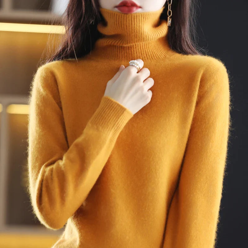 Maglione Donna Dolcevita Elegante con Collo Alto per Autunno/Inverno 1