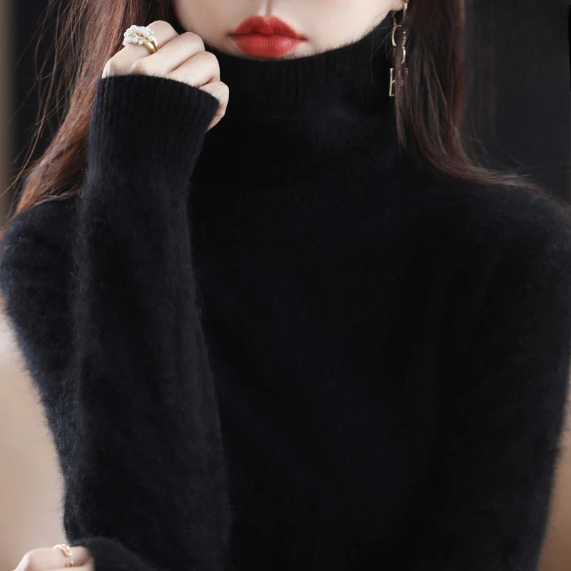 Maglione Donna Dolcevita Elegante con Collo Alto per Autunno/Inverno 12