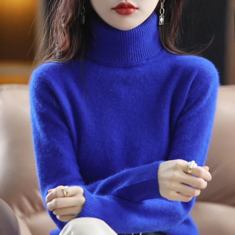 Maglione Donna Dolcevita Elegante con Collo Alto per Autunno/Inverno 14