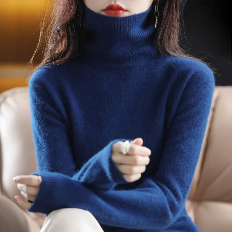 Maglione Donna Dolcevita Elegante con Collo Alto per Autunno/Inverno 15