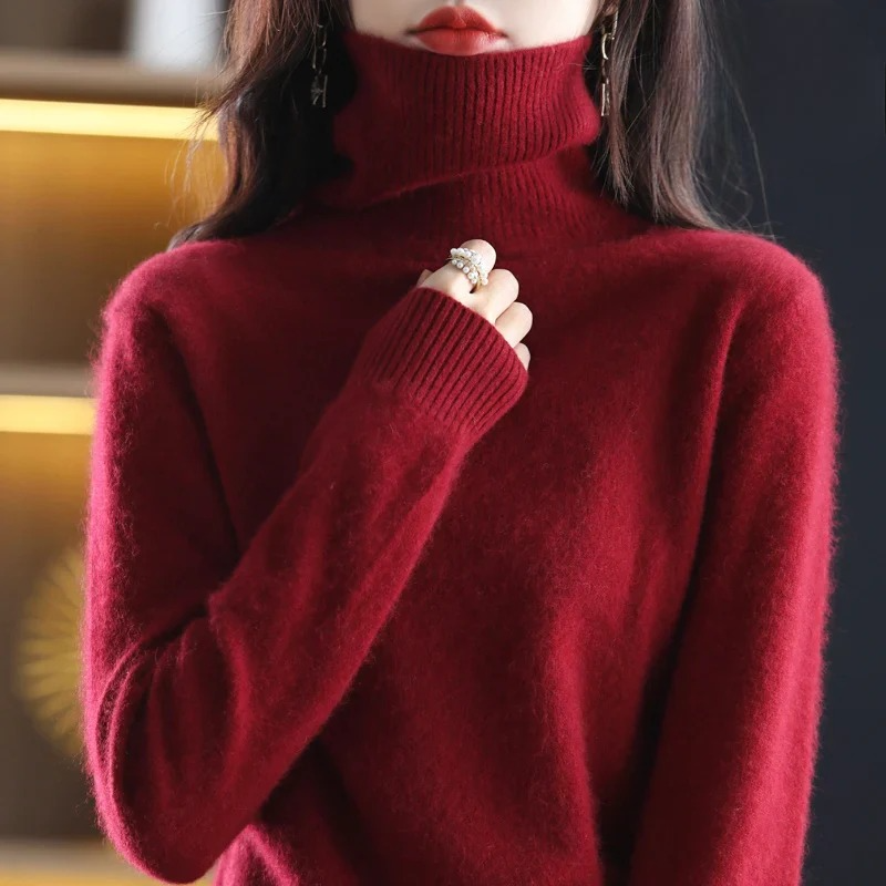 Maglione Donna Dolcevita Elegante con Collo Alto per Autunno/Inverno 17