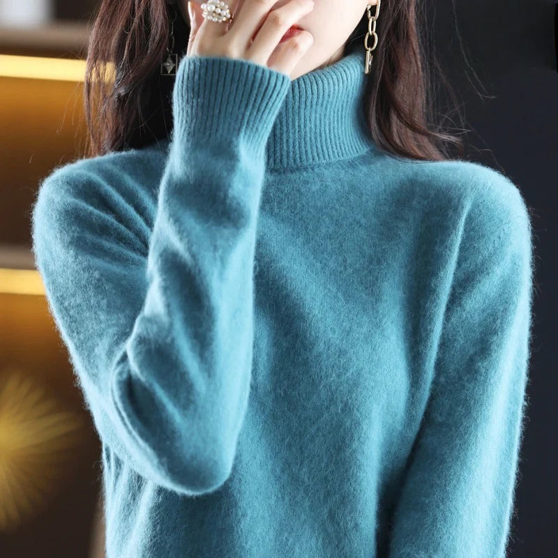 Maglione Donna Dolcevita Elegante con Collo Alto per Autunno/Inverno 18