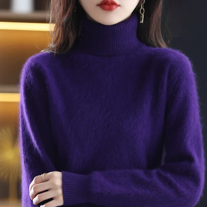 Maglione Donna Dolcevita Elegante con Collo Alto per Autunno/Inverno 19