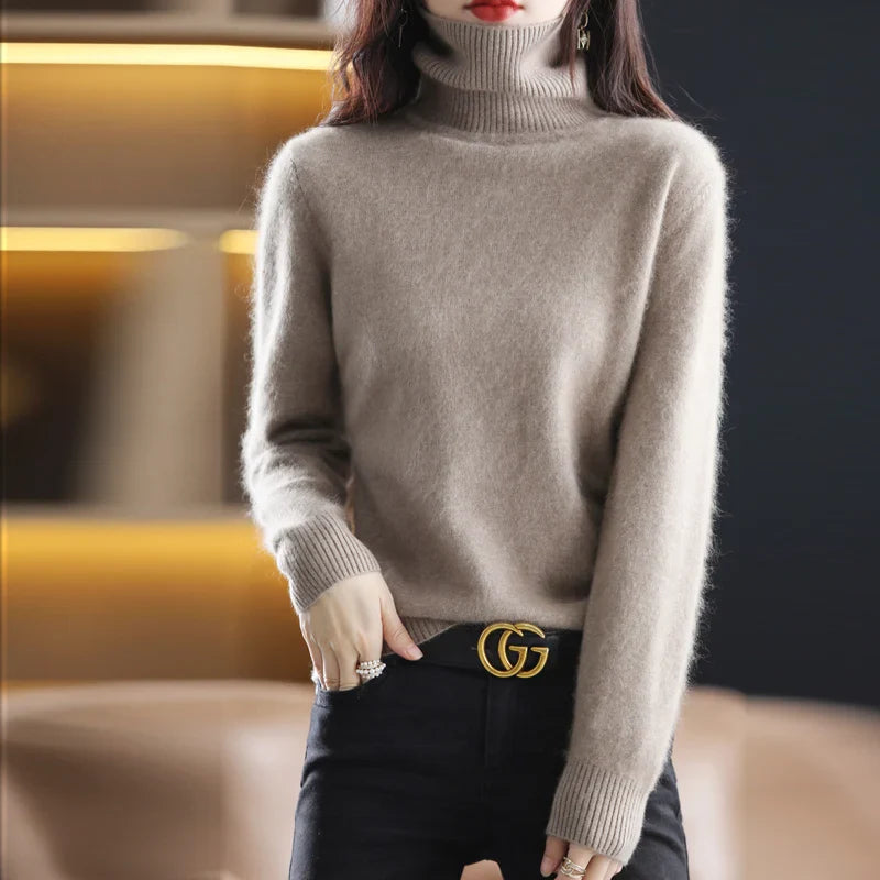 Maglione Donna Dolcevita Elegante con Collo Alto per Autunno/Inverno 5