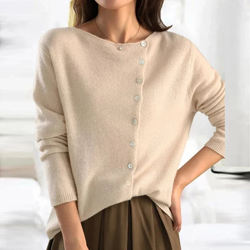 Maglione Donna Elegante con Bottoni Dettagliati - Maglioni Donna Classici per Inverno 1