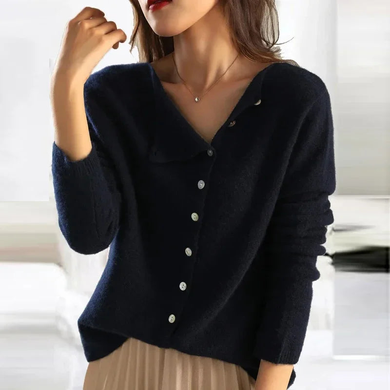 Maglione Donna Elegante con Bottoni Dettagliati - Maglioni Donna Classici per Inverno 4