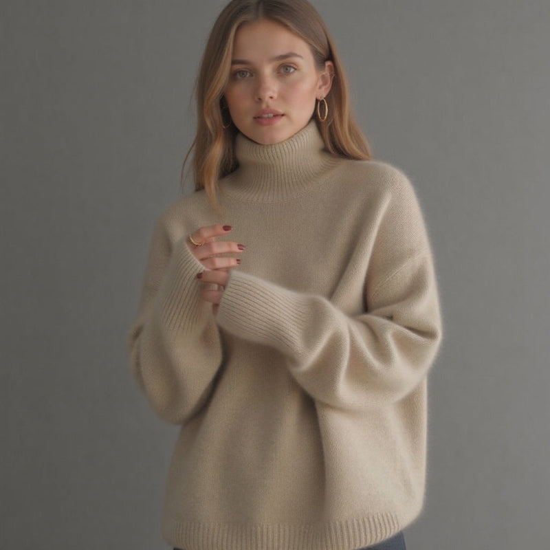Maglione Donna Oversize con Dolcevita - Stile Moderno e Versatile per Ogni Occasione 0