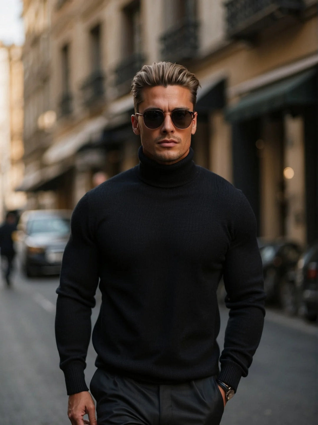 Herrenpullover mit klassischem, elegantem Stehkragen - vielseitiger Pullover für jede Gelegenheit