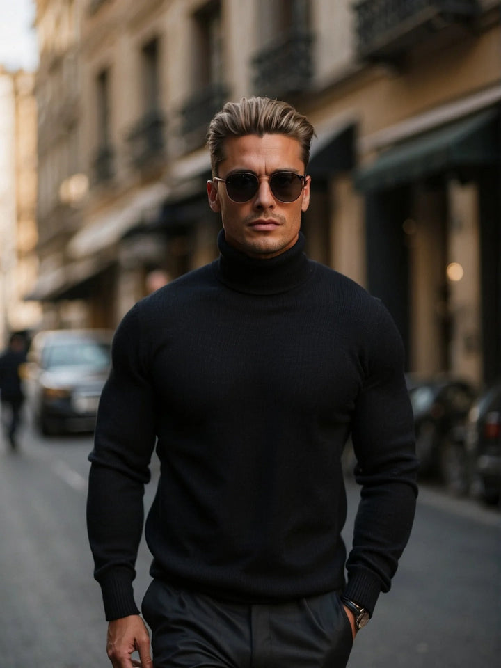 Herrenpullover mit klassischem, elegantem Stehkragen - vielseitiger Pullover für jede Gelegenheit
