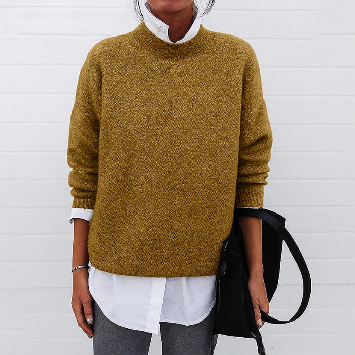 Eleganter und warmer Damenpullover mit langen Ärmeln und V-Ausschnitt, vielseitig für jeden Anlass