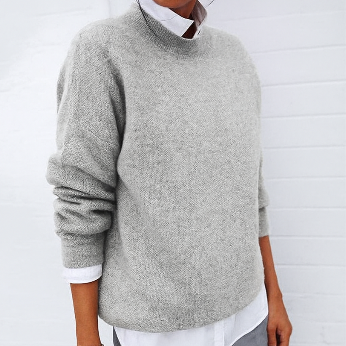 Eleganter und warmer Damenpullover mit langen Ärmeln und V-Ausschnitt, vielseitig für jeden Anlass