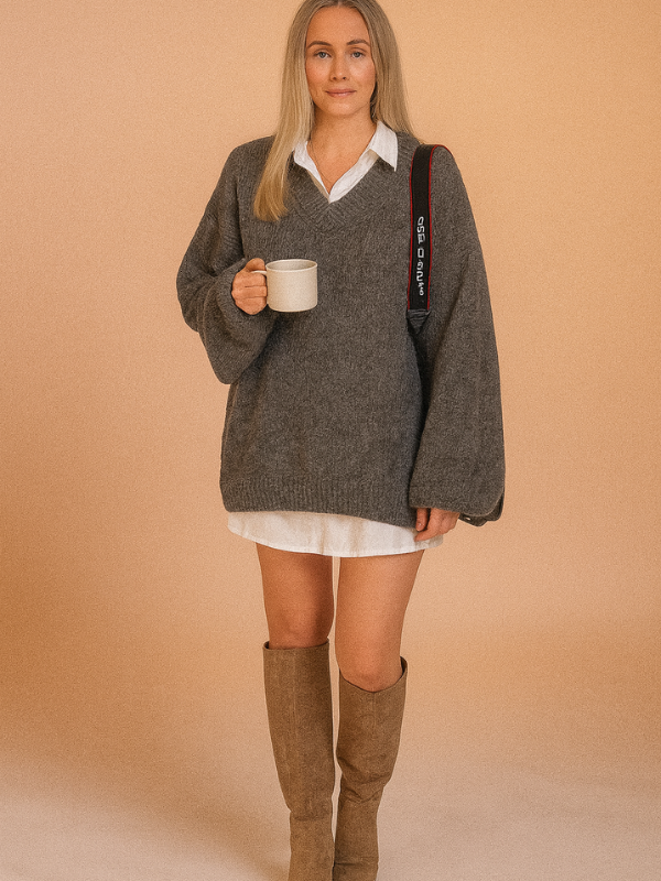 Eleganter Damenpullover mit V-Ausschnitt
