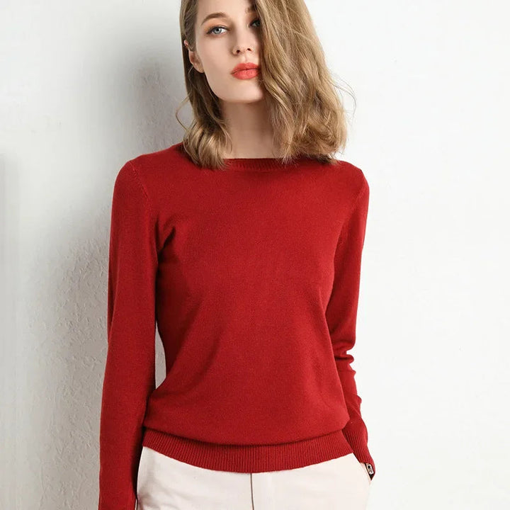 Maglione da Donna Slim Fit a Coste con Collo O per Comfort e Stile 2