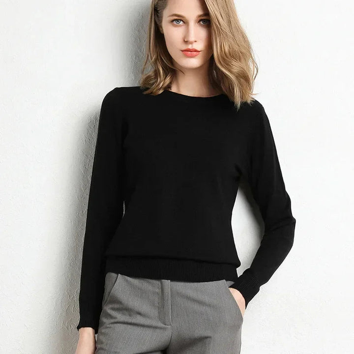 Maglione da Donna Slim Fit a Coste con Collo O per Comfort e Stile 3