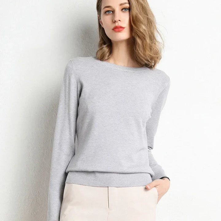 Maglione da Donna Slim Fit a Coste con Collo O per Comfort e Stile 7