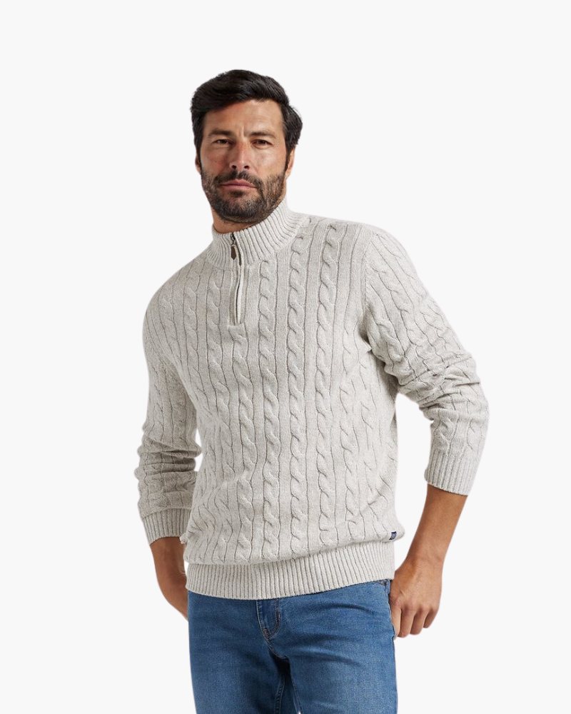Maglione da Uomo Collo Alto con Zip Mezzo e Maniche Lunghe, Pullover Elegante per Stile e Comfort 1