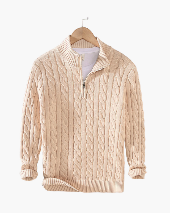 Maglione da Uomo Collo Alto con Zip Mezzo e Maniche Lunghe, Pullover Elegante per Stile e Comfort 10