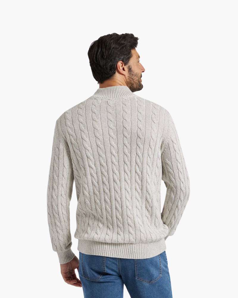 Maglione da Uomo Collo Alto con Zip Mezzo e Maniche Lunghe, Pullover Elegante per Stile e Comfort 2