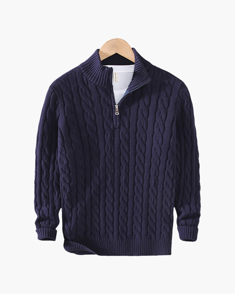 Maglione da Uomo Collo Alto con Zip Mezzo e Maniche Lunghe, Pullover Elegante per Stile e Comfort 5